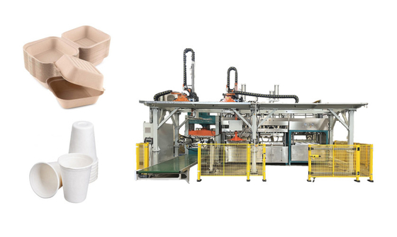 Machine de moulage de pâte de bagasse pour pâte vierge avec système de contrôle PLC