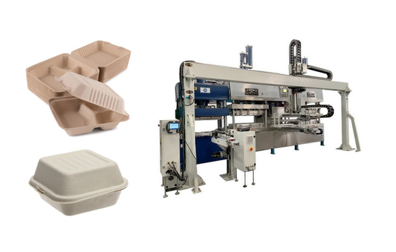 Chaîne de production de conteneur de bloc supérieur de pulpe de bagasse de canne à sucre avec le bras de robot de Singlel