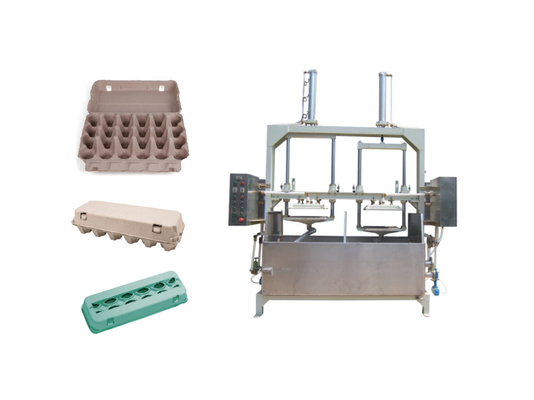 Semi - chaîne de production automatique de carton d'oeufs de fibre de bâti de pulpe avec la machine chaude de presse