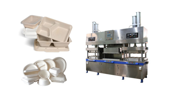 Appareils de cuisine biodégradables pour la thermoformage / pressage à l'humidité avec contrôle PLC