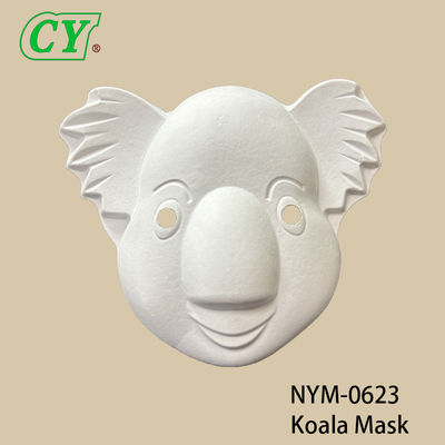 Masques d'animaux d'Halloween blancs à faire soi-même : Base moulée en pulpe éco-responsable pour le dessin et la peinture en spray créatifs